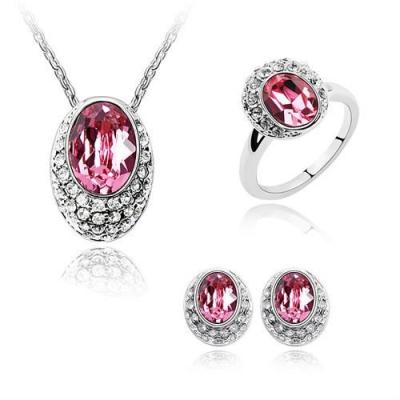 China Ruby Silver Ladies Jewelry Sets for sale