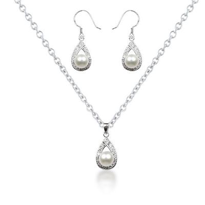 China Diamond And White Pearl Sets Jewelry for sale