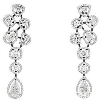 China Fashion Women Anniversary Micro Pave Jewelry Long Micro Pave Diamond Earrings for sale