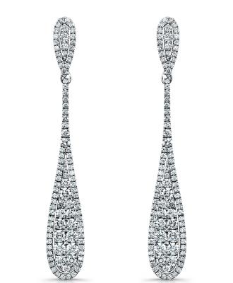 China Teardrop Sterling Silver Micro Pave Jewelry Crystal Pave CZ Earrings for sale