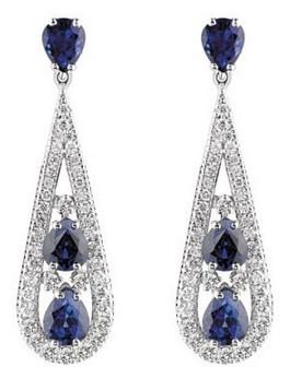 China Cubic Zirconia Blue Micro Pave Diamond ，Micro Pave Wedding Earrings for sale