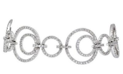 China Solid Silver Personalised Jewellery Circle Crystal Rhodoum Plated Bracelet for sale