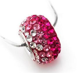 China Crystal  Bead Charm 925 Sterling Silver Red Crystal Jewelry Bead for sale