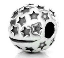 China Silver Antique Silver Star Shaped Bracelet Charm Jewelry Beads Support Rhodium for sale