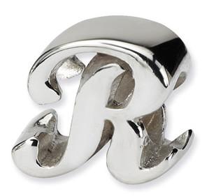 China Fancy Bead Charm Sterling Silver Letter R / I / H / N  Bracelet Bead for sale