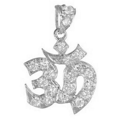 China Sterlign Silver Fashion Jewelry Pendants Religous Zircon OM Charm for sale