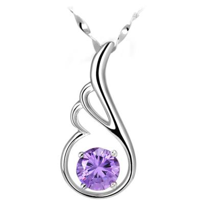 China Silver  Fashion Jewelry Pendants Angel Wing Shaped Pendant With A Zircon for sale