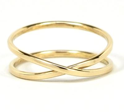 China Girl Yellow Gold Plated Silver Fashion Jewelry Rings With Infinity Knot Look for sale