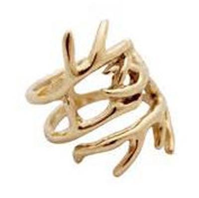 China Yellow Gold Fashion Christmas Jewelry Rings Reindeer Antlers Band for sale