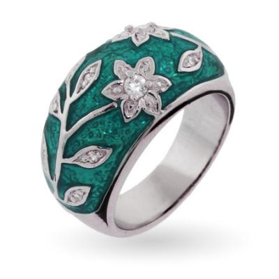 China Zircon-Kirschblumen-Blüten-Mode-Schmuck schellt Messingemail für Mädchen zu verkaufen