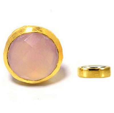 China 18k Gold Silver Stylish Magnet Stud Earrings With Faceted Pink Quartz for sale