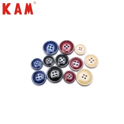 China Eco - Friendly Custom Logo 4 Holes Round Flatback Resin Buttons For Apparel for sale