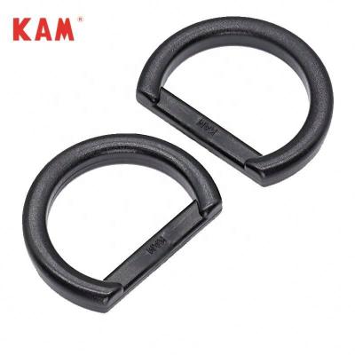 China Wholesale Price Viable Black Plastic D-Ring Dog Collar Buckles For Pet for sale