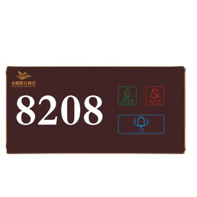 China High End Brown Hotel Touch Screen Lighting Smart Electronic Door Plate Electronic Sign GLMZK-MPB1-5 for sale