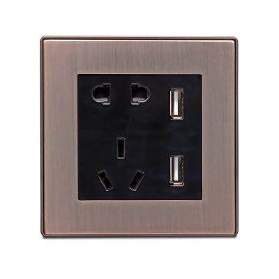 China Durable Home Hotel Power Socket 2 Usb 3 Pin Outlet Universal Electric Wall Multi Socket for sale