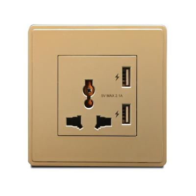 China Durable Home Hotel Power Socket 2 Usb 3 Pin Outlet Universal Electric Wall Multi Socket for sale