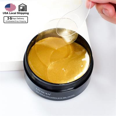 China OEM/ODM Anti-wrinkle eye gel pads hydrogel 24K gold crystal collagen Korean eye mask under eye patch for sale