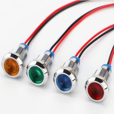 China Blue White Green Red Yellow 110v 48v 36v 12v 3v Metal Waterproof Indicator 12mm Led Indicator for sale