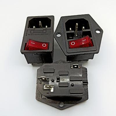 China C303 Commercial AC Power Connector Plug With Fuse And Switch For Industrial Machine Male Adapter Connector for sale