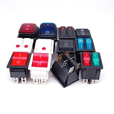 China Nylon/PA66/PC KCD4 six 12 5v 12v 2pins 3pins two level volt led lamp lit rocker switches for sale