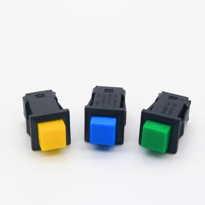 China 2pin Plastic Button Plastic Switch Latching Switch Square Card Type Press Through Button Switch for sale