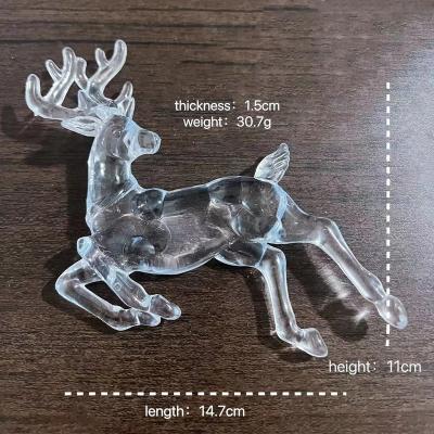 China Custom Acrylic Crystal Christmas Ornament Christmas Reindeer For Christmas Tree Decor for sale