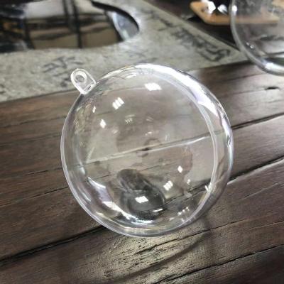 China New 10Cm Christmas Acrylic Transparent Openable Decor Ball Clear Acrylic Plastic Hanging Ball for sale