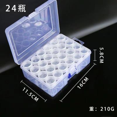 China New Classic/Postmodern 24 Bottle Storage Boxes Around Bottle+Sticker Sets Nail Diamond Painting Accessories Jewelry Box Machine Plastic Transparent Box for sale