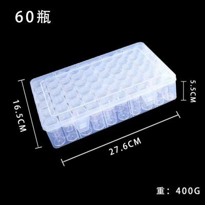 China New Classic/Postmodern 60 Bottle Storage Box Round Bottle+Sticker Sets Nail Diamond Painting Accessories Jewelry Box Tools Plastic Transparent Box for sale