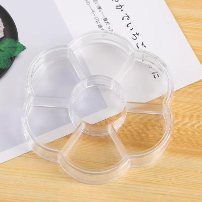 China Sustainable Nail Art Separated Transparent Acrylic Box Jewelry Rhinestone Flower Large Storage Box Small Box for sale