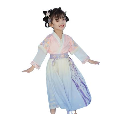 China Polyester fashion 1 piece set girls clothing served uk dresses for children chinese traditional hanfu set for sale