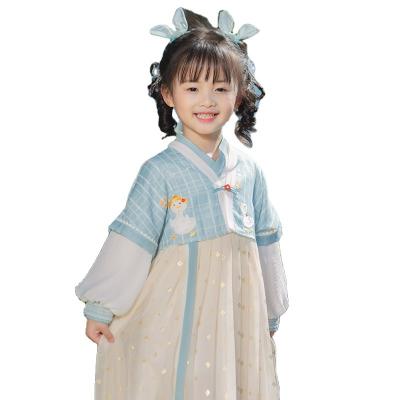 China Polyester fashion 1 piece set fabric for girls served RU dresses for kids chinese traditional hanfu dress set for sale