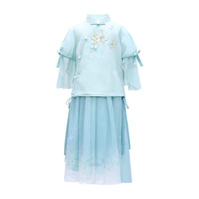 China Polyester Little Girl Hanfu Design Original Antique Costume Shorts Cute Lively Lily Of The Valley for sale