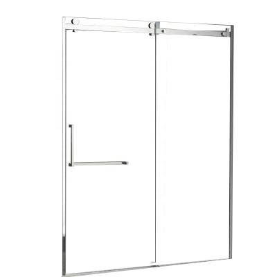 China Modern Custom Design 2 Panel Bathroom Frameless Single Glass Sliding Shower Doors for sale