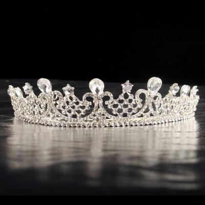 China Handmade Alloy W14.5xH4 Metal Bride Wedding Hair Crown Accessory for sale