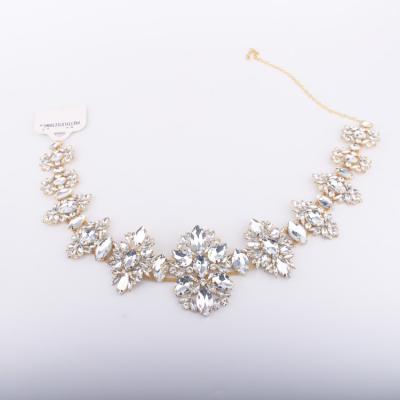 China TRENDY Embellish Necklace Applique Women Wedding Accessories Jewelry Fashion Statement Crystal Necklaces for sale