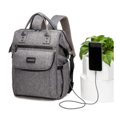 China With 2021 multifunctional luxury multi-function USB factory backpack diaper bags wholesale mom baby diaper bag for sale