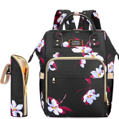 China Water Resistant 2021 Wholesale Fashion New Print Double Shoulder Baby Diaper Bags Mummy Bag Multifunctional Backpack for sale