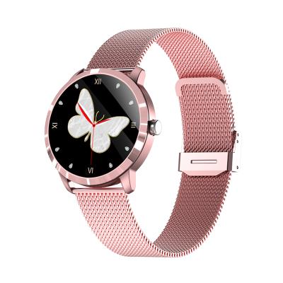 China Touch Screen Fashion 2022 Round 1.09 Inch Touch Screen Smartwatch Stainless Steel Heart Rate Blood Oxygen Health Smart Watch For Women for sale