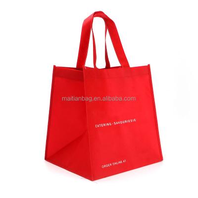 China Customized Wholesale Hot Sale Recyclable Non Woven Shopping Tote Bags Handled Logo Fabric for sale