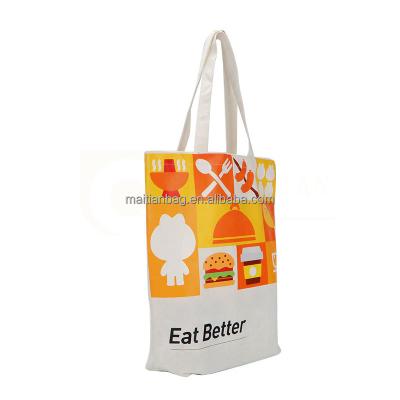 China Wholesale Custom Printed Handled Canvas Cotton Cosmetic Tote Bag For Shopping With Logo for sale