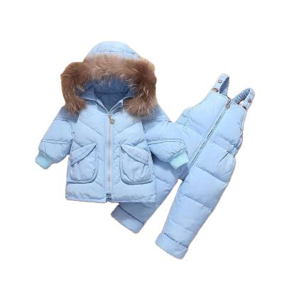 China 2021 Children's 1-3 Years Old Baby Winter Anti-shrink Thick Down Suit Jacket Boys And Girls Sets Newborn Two-piece Suit for sale