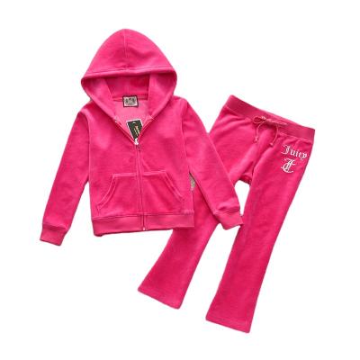 China Baby Outfits Girls Velor Sportswear Two Piece Spring Autumn Tracksuits Anti-Shrink for sale