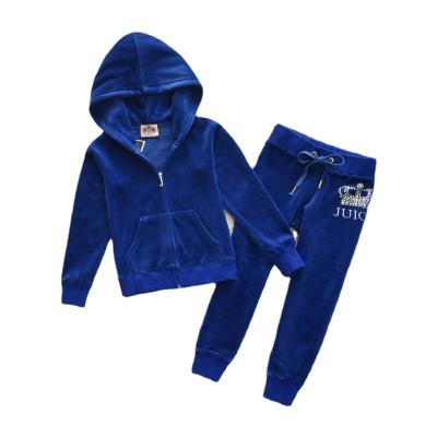 China Winter Fashion Anti-Shrink Kids Long Sleeve Iron Diamond Girls Hoodies Velvet Tracksuit Kids Sport Suit for sale