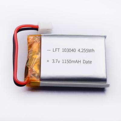 China Rechargeable toys 103040 5c 3.7v 1150mah 1200 battery pack 103040 803040 703040 603040 503040 403040 303040 for tire tester for sale