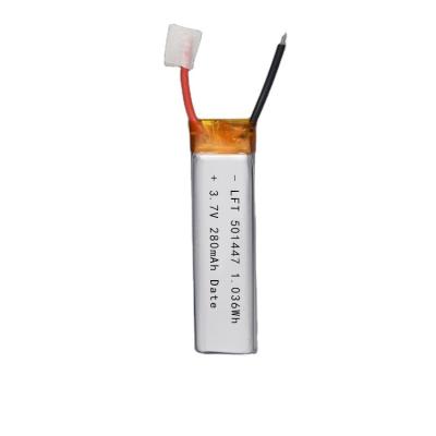 China Toys customized 501447 rechargeable lithium ion battery 3.7v 280mah battery for electronic product for sale