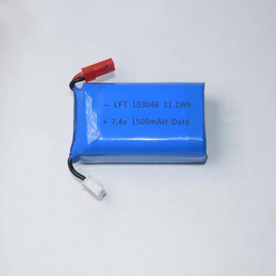 China Toys 2S Li Polymer 7.4v 1500mah Lipo Battery Pack 103048 for sale