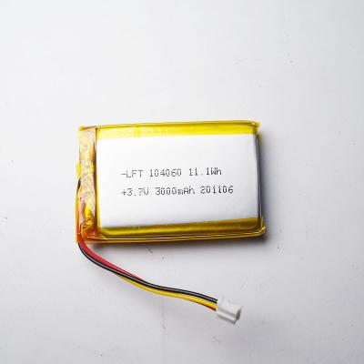 China Rechargeable Toys 3.7V 3000mAh 104060 Lipo Battery Lithium Polymer Ion Battery For Electronic Devices for sale