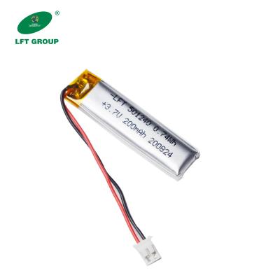 China Toys 3.7V Lipo Rechargeable Batteries 501240 3.7V 200mAh Li Ion Battery For Helmet And Safety Products for sale