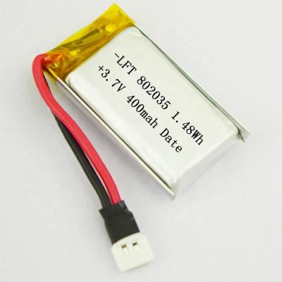 China Toys high quality Li-ion battery 600mah 802035 3.7v 400mah lipo battery rc battery for toys 25C for sale